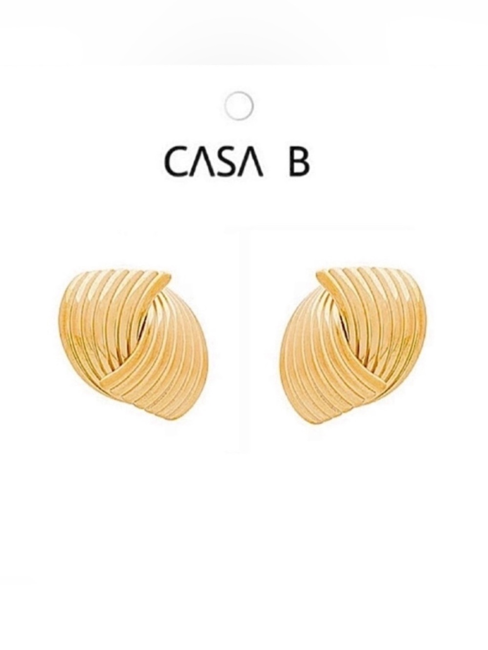NEW to CASA B💫| Gold Wrap Stainless Steel Geometric Stud Statement Earrings
